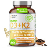 Purity Labs Vitamin D3 & K2 supplement front view