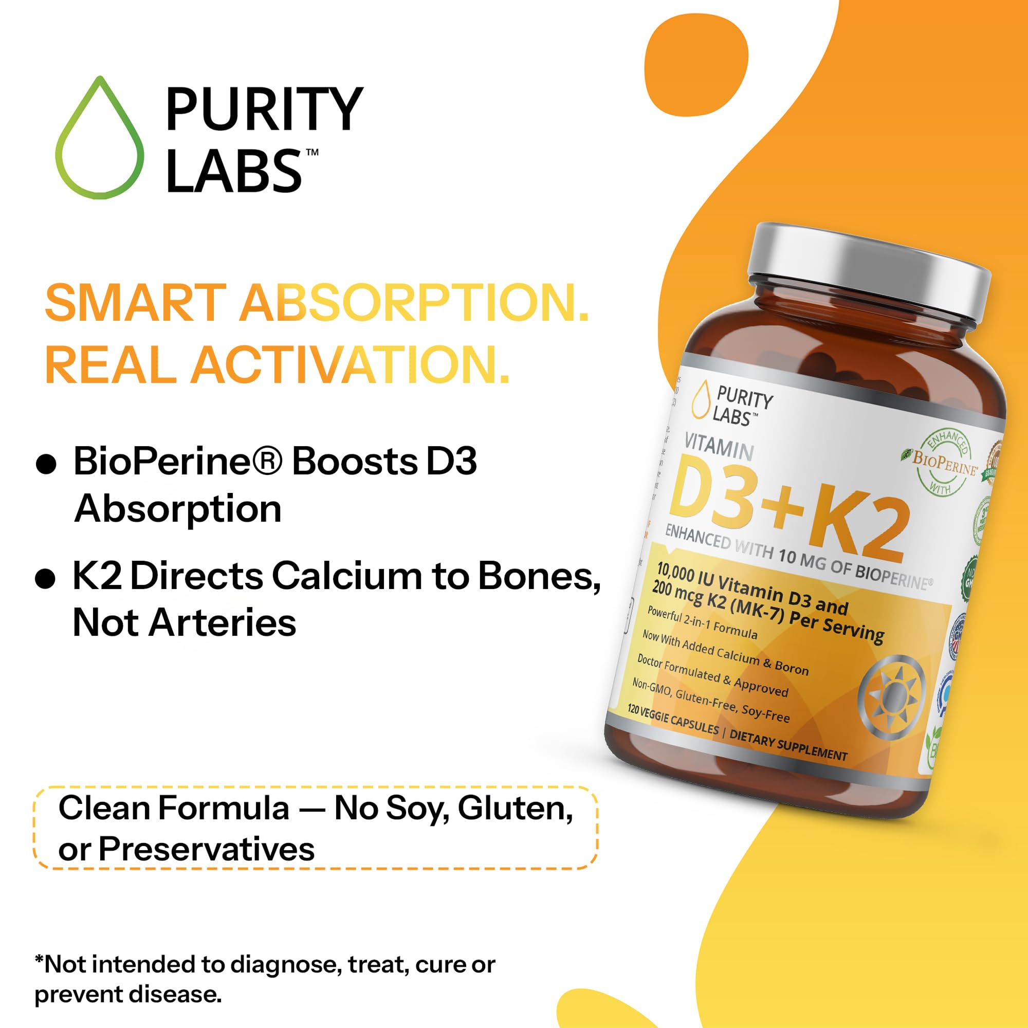 Purity Labs Vitamin D3 & K2 vegetable capsules close-up