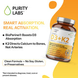Purity Labs Vitamin D3 & K2 vegetable capsules close-up