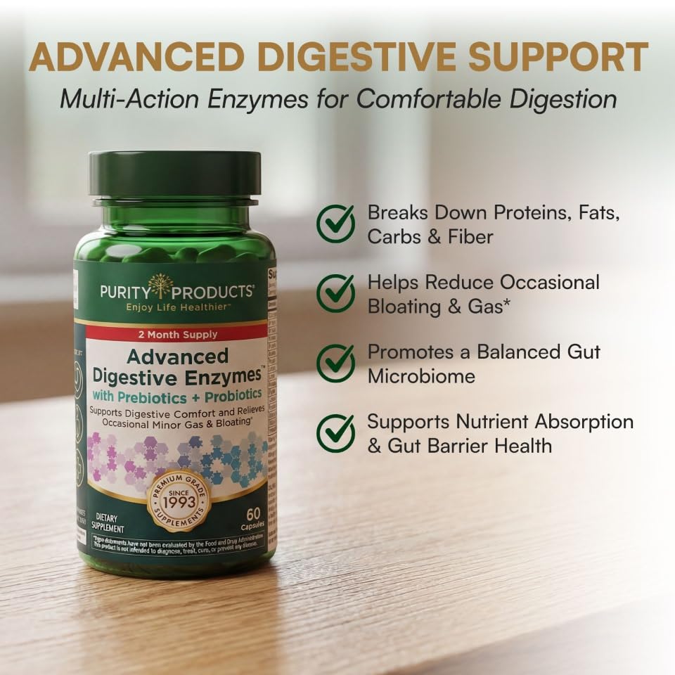 Purity Products Advanced daily Enzymes 60 Capsules back label