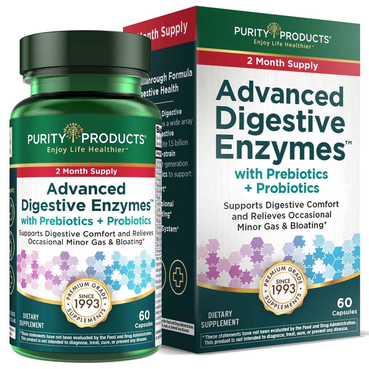 Purity Products Advanced daily Enzymes 60 Capsules front view