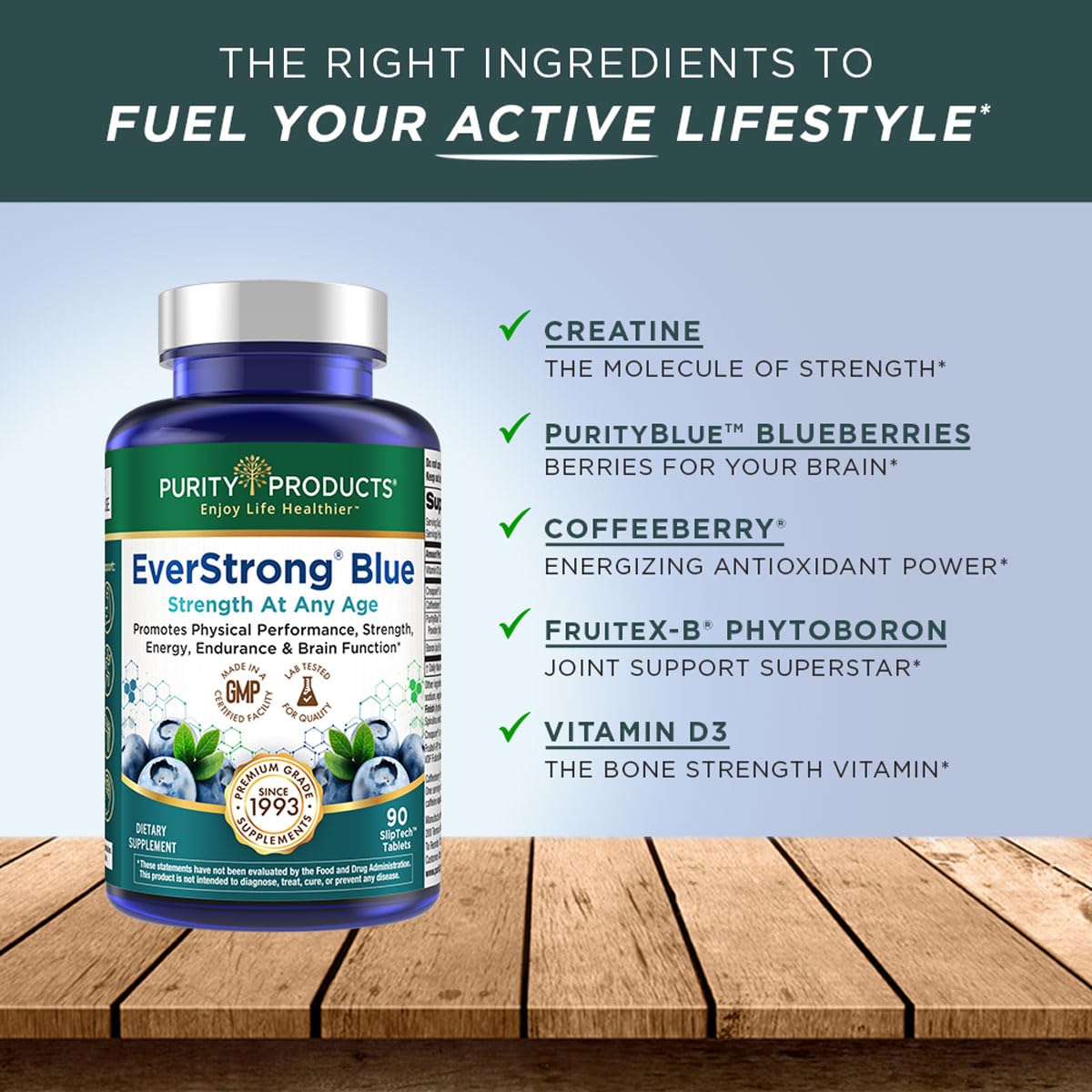 Purity Products EverStrong Blue Creatine 200g with scoop