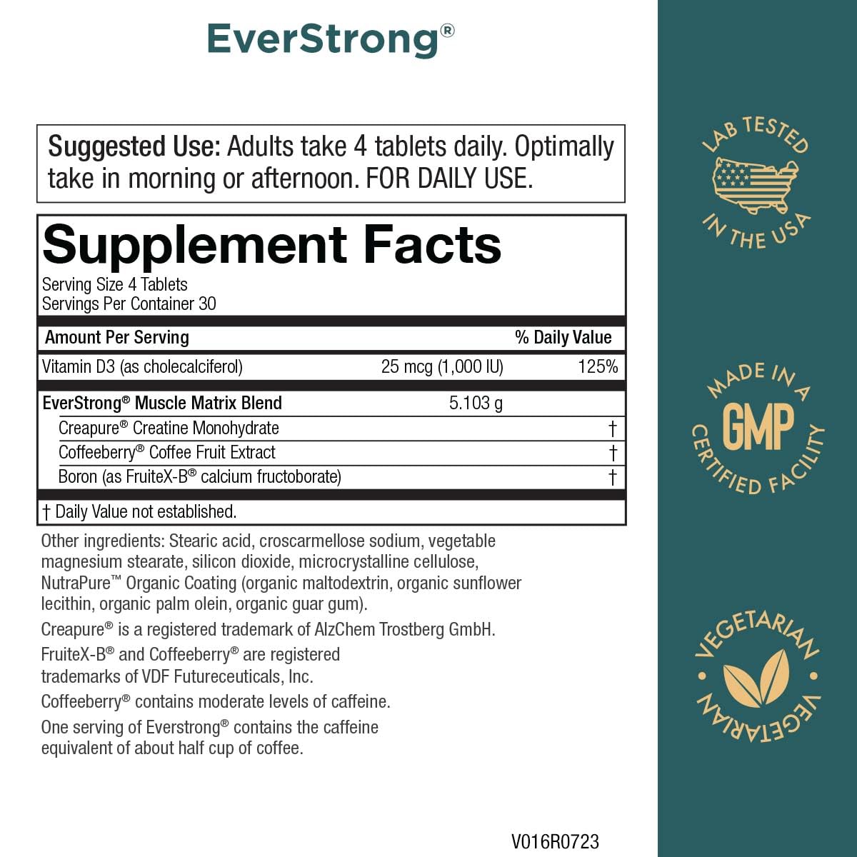 Purity Products EverStrong Creatine Supplement label close-up