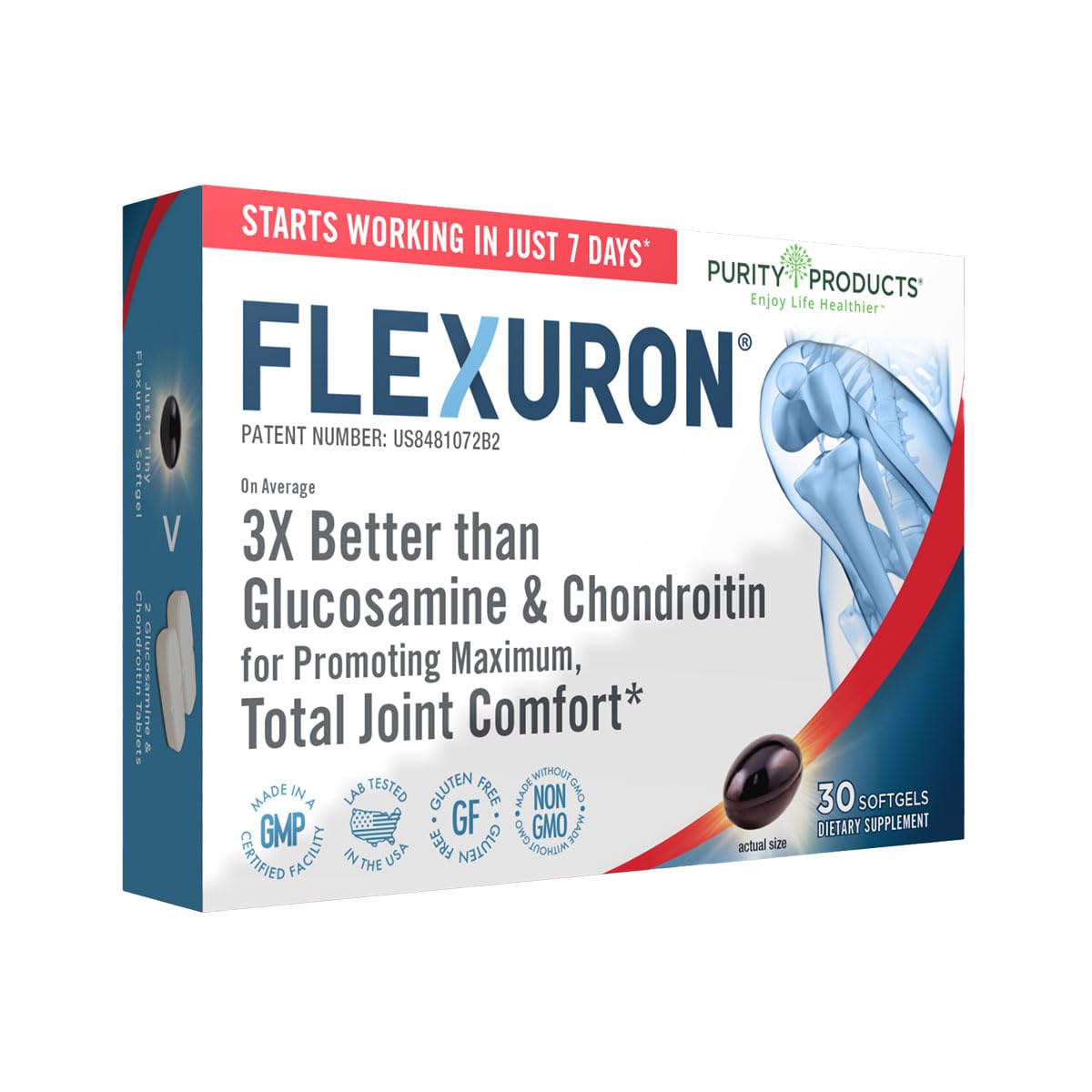 Purity Products Flexuron Krill Oil Softgels front view