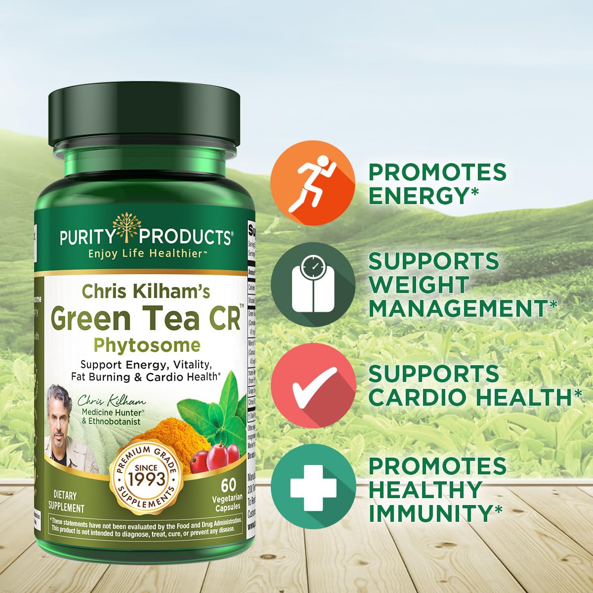 Purity Products Green Tea Supplement capsules close-up