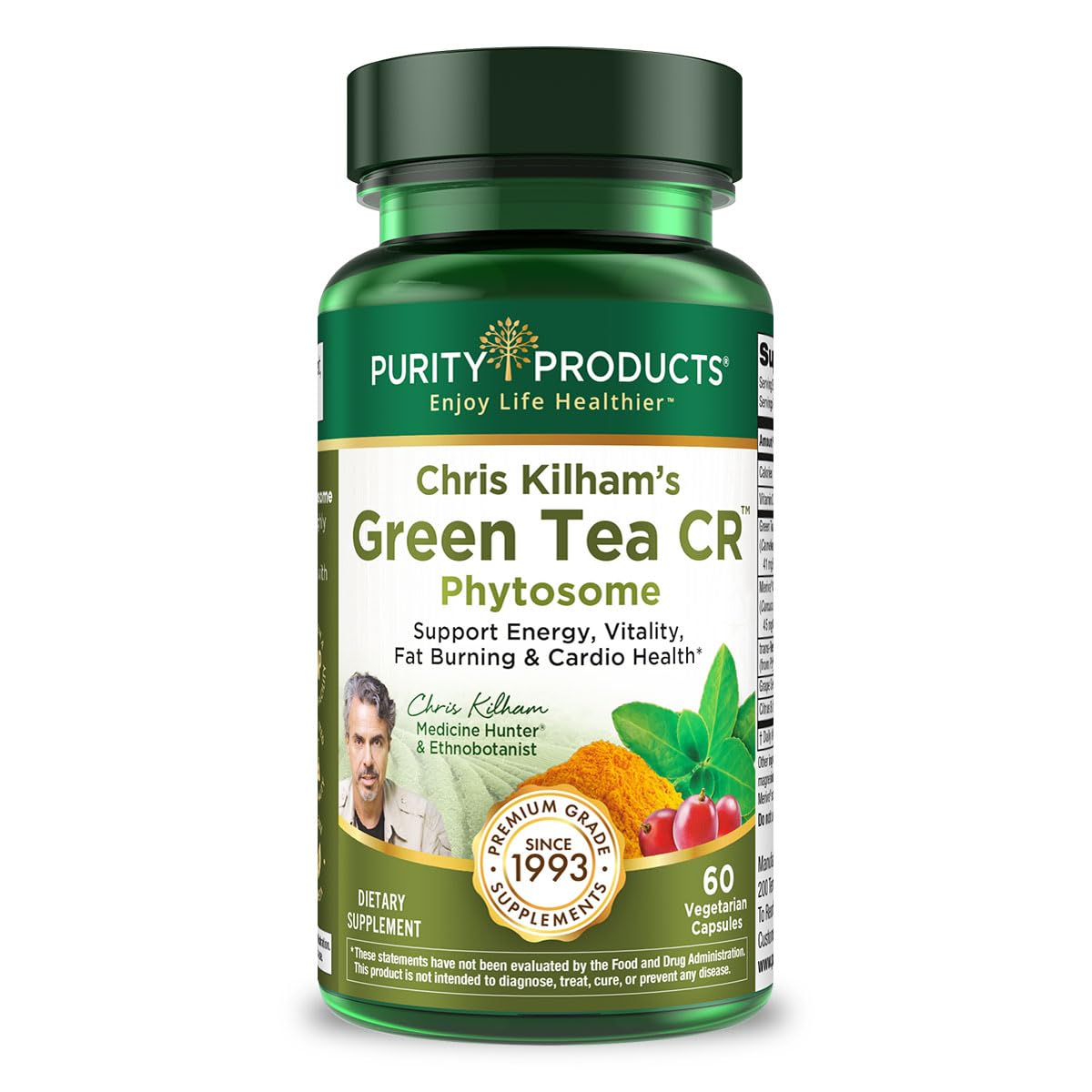 Purity Products Green Tea Supplement front view