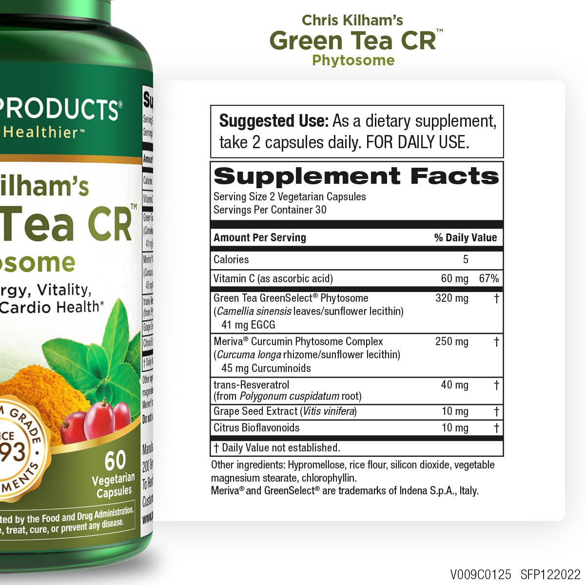 Purity Products Green Tea Supplement side view