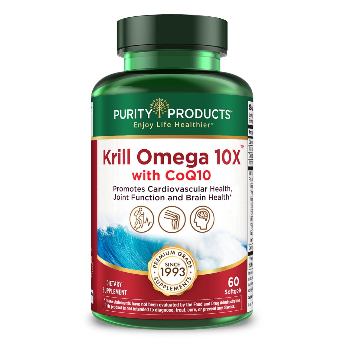 Purity Products Krill Omega 10X front view packaging