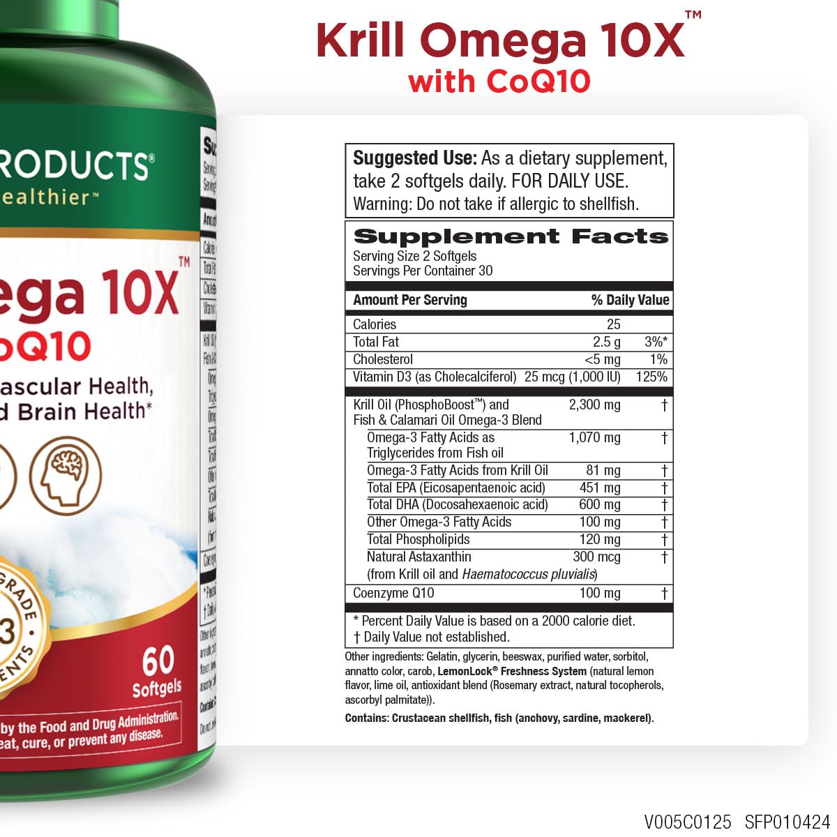 Purity Products Krill Omega 10X soft gels in a hand
