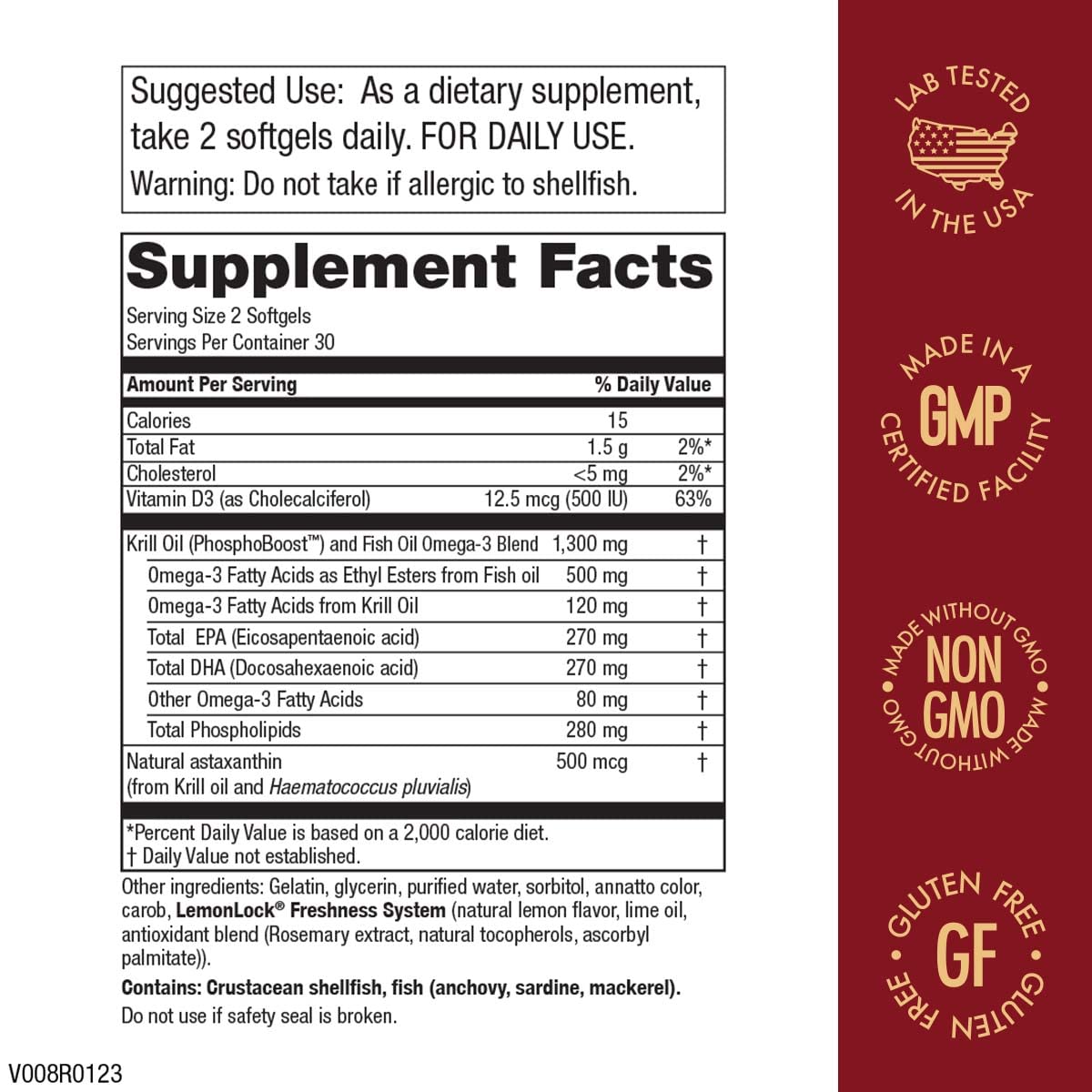 Purity Products Krill Omega 50+ capsules in a hand