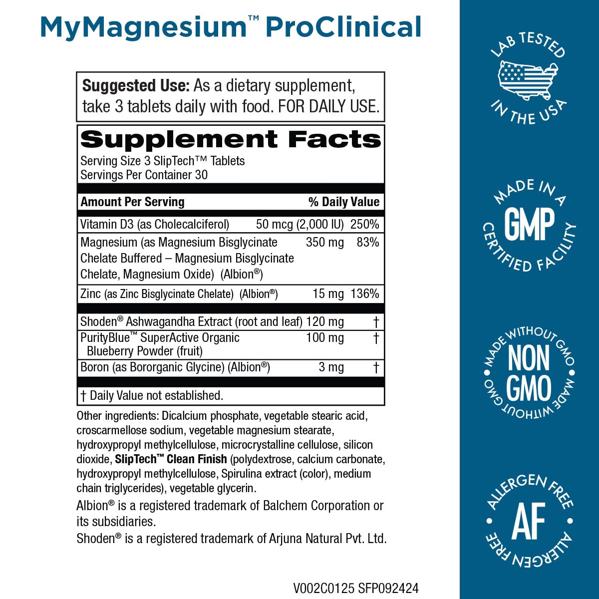 Purity Products Magnesium Bisglycinate Chelate 350mg side view