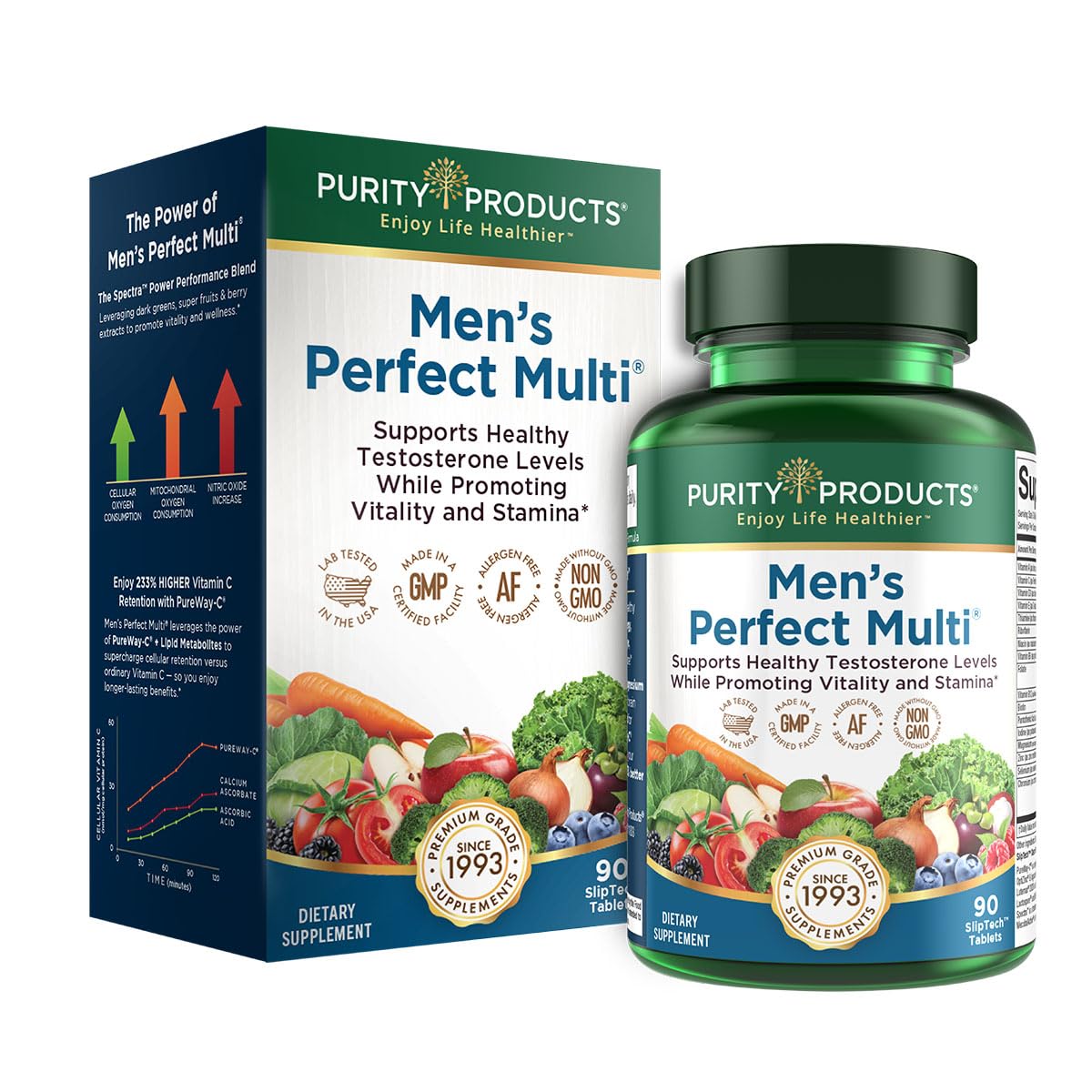 Purity Products Men's Perfect Multi 90g front view with packaging