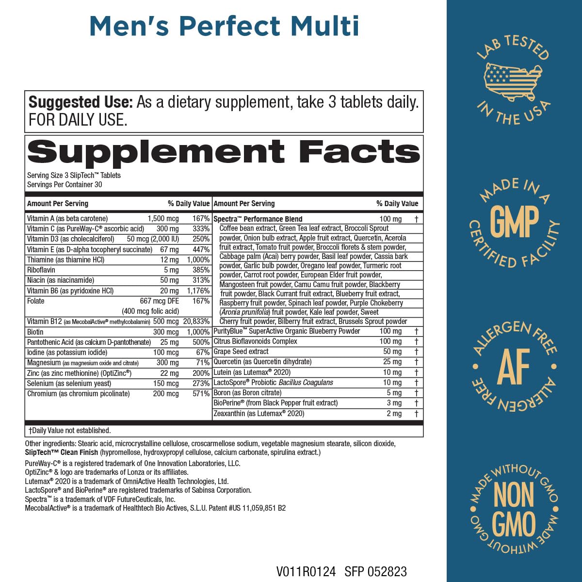 Purity Products Men's Perfect Multi 90g tablets close-up
