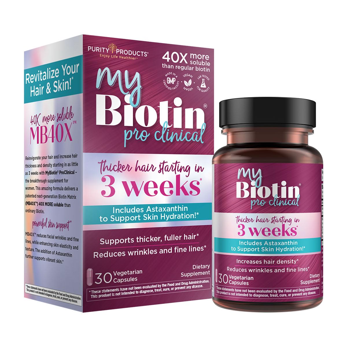 Purity Products MyBiotin ProClinical B7 Biotin 30 capsules front view