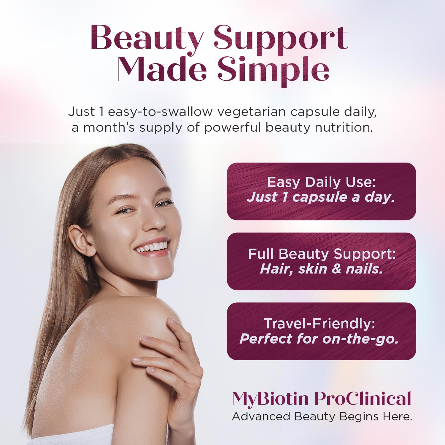 Purity Products MyBiotin ProClinical B7 Biotin with a glass of water