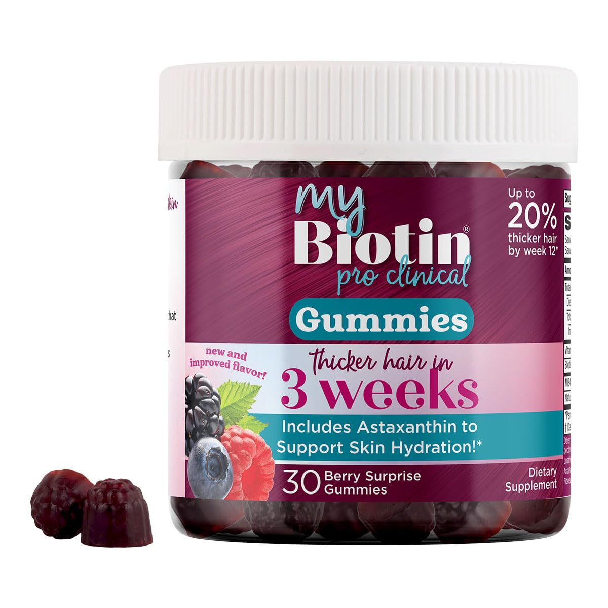 Purity Products MyBiotin ProClinical Gummies 222g front view