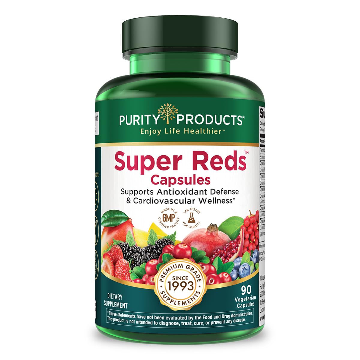 Purity Products Super Reds Capsules 90 count front view