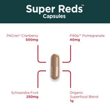 Purity Products Super Reds Capsules with organic fruit background