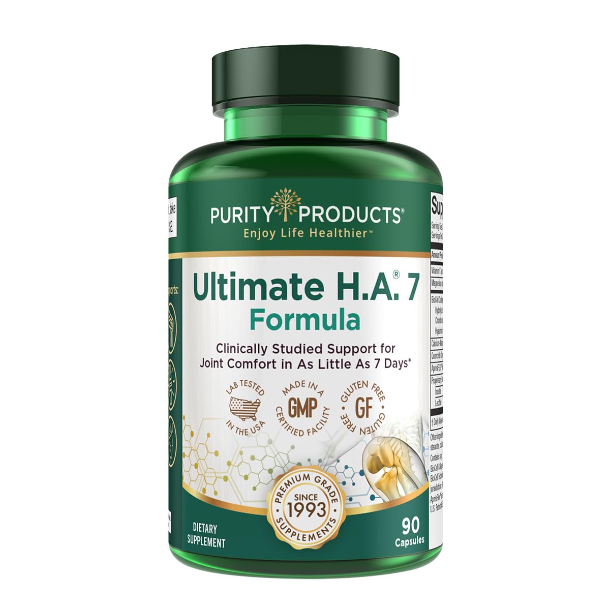 Purity Products Ultimate H.A. 7 Collagen Supplement bottle front view