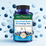 Purity Products Ultra Fresh Breath B12 Energy Chewable Melts on a wooden table