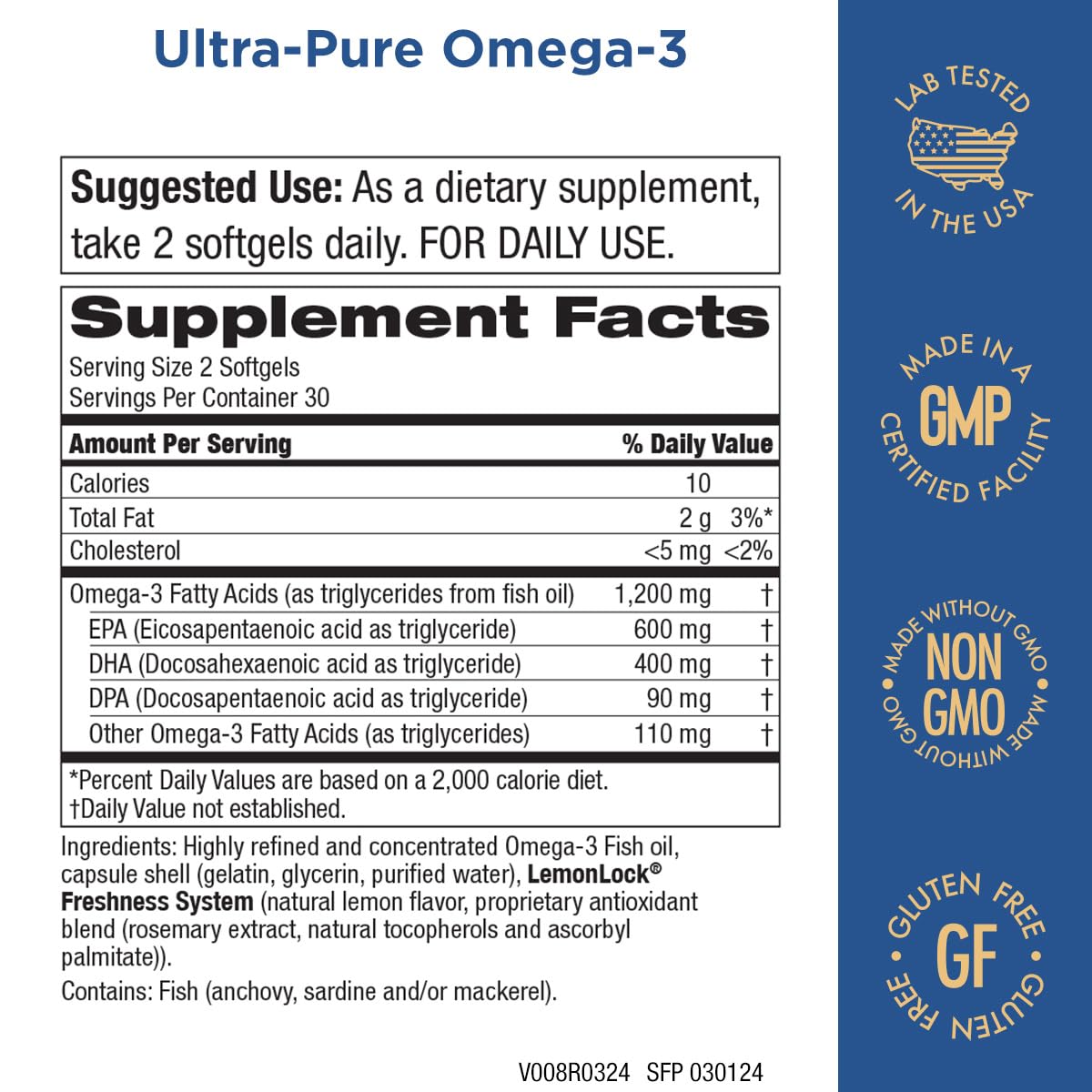 Purity Products Ultra-Pure Omega-3 Fish Oil soft gel capsules