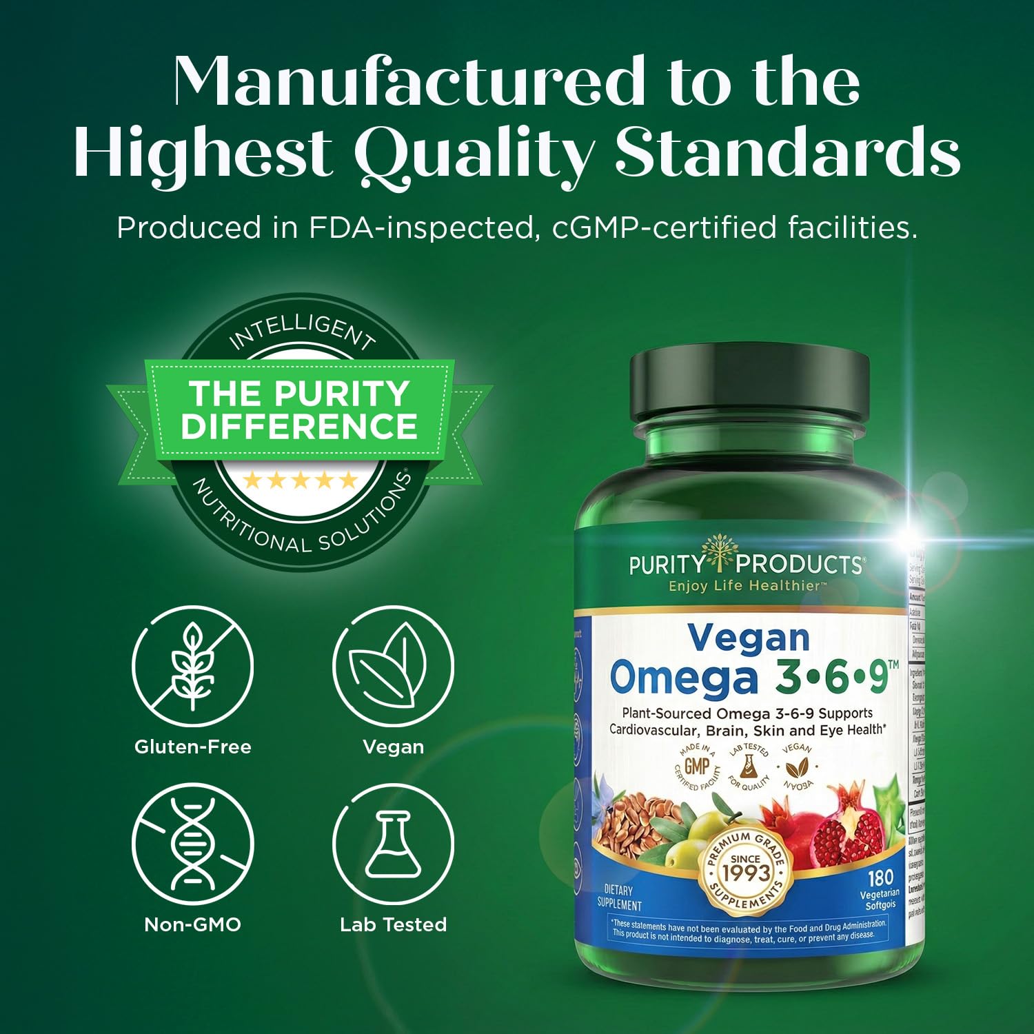 Purity Products Vegan Omega 3-6-9 Supplement lifestyle shot
