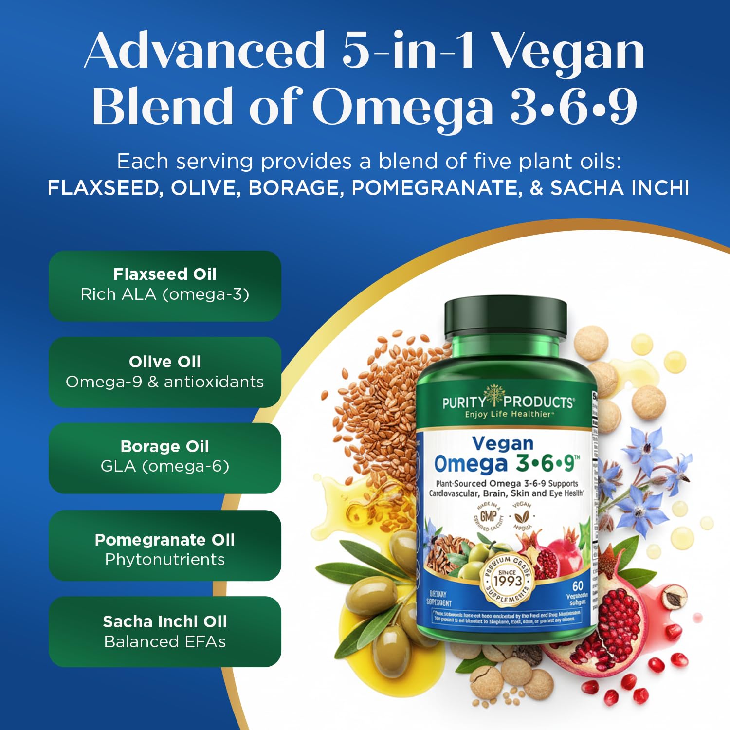 Purity Products Vegan Omega 3-6-9 Supplement packaging