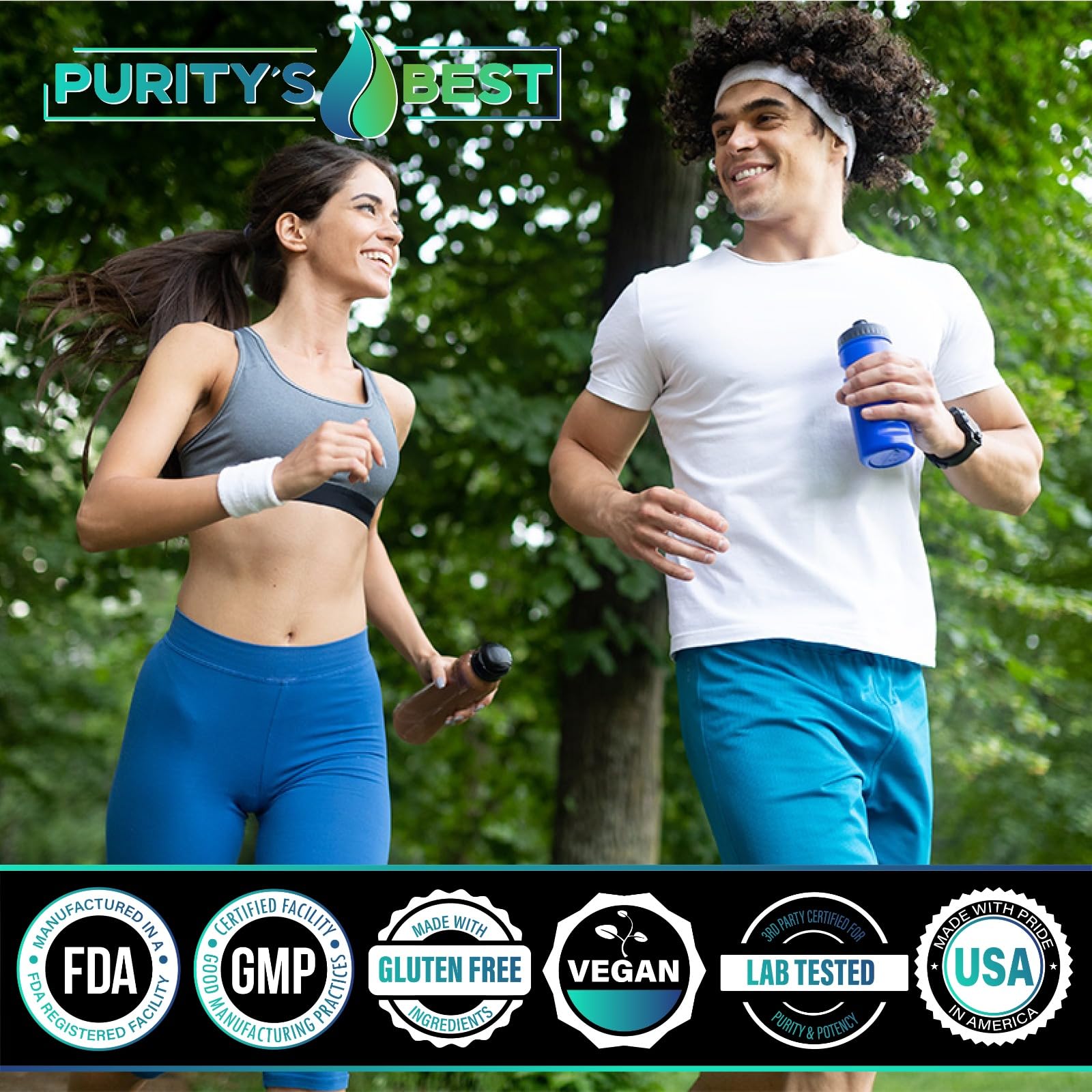 Purity's Best Magnesium 4-in-1 Complex 300mg bottle with measuring spoon