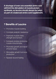 Puriva L-Leucine Powder 1 pound on a kitchen counter
