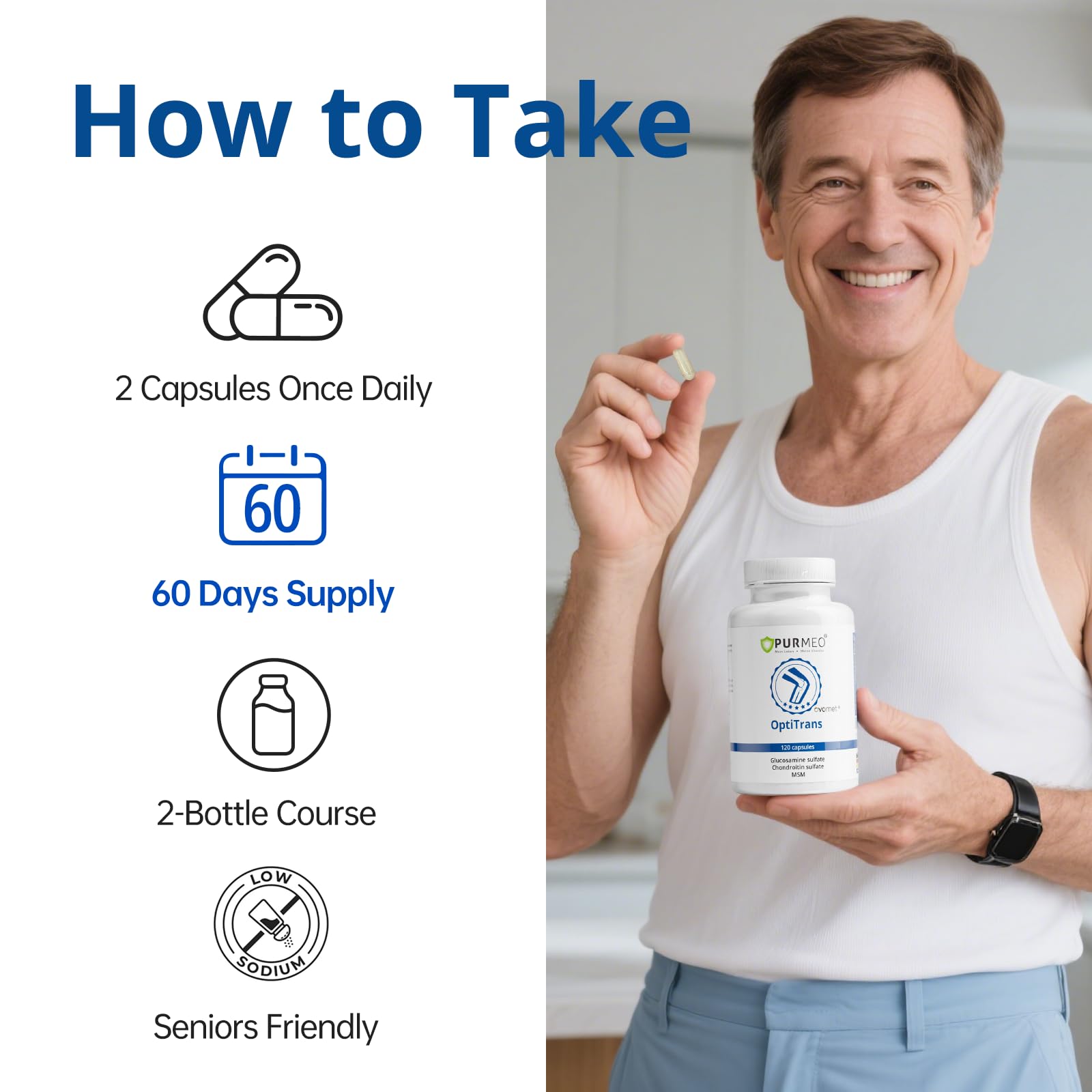purmeo Glucosamine Supplement 200mg OVOMET lifestyle scene
