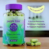 purple tree Happy Liver Daily bottle with label