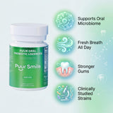 Puur Smile Oral Probiotic Lozenges side view with dosage information