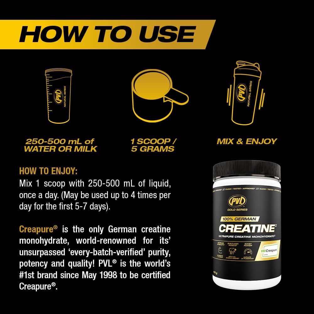 PVL Creatine Monohydrate Powder 410g back view