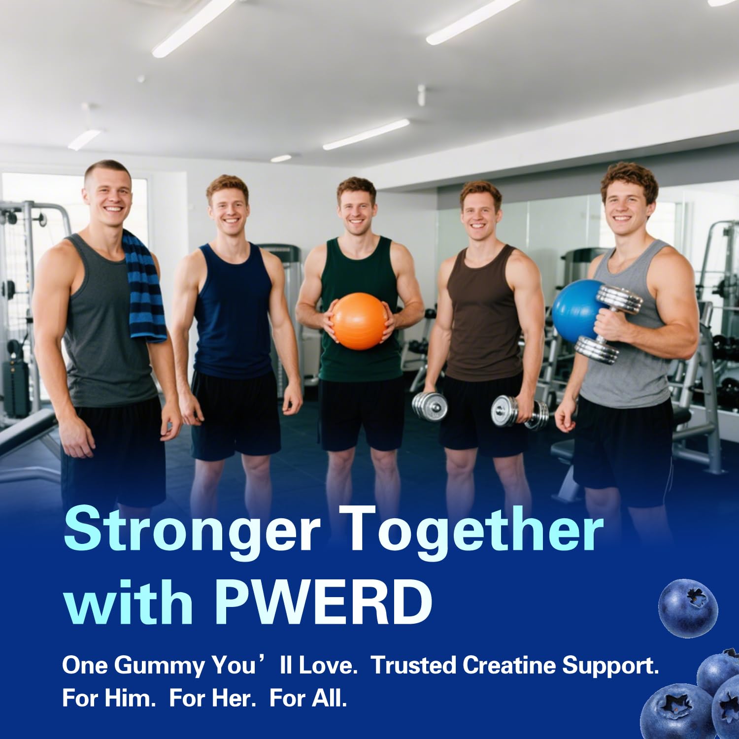 PWERD Creatine Monohydrate Gummies 5000 mg in a hand