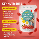 Pwkvsn Tallori Growth Gummies back view with ingredients