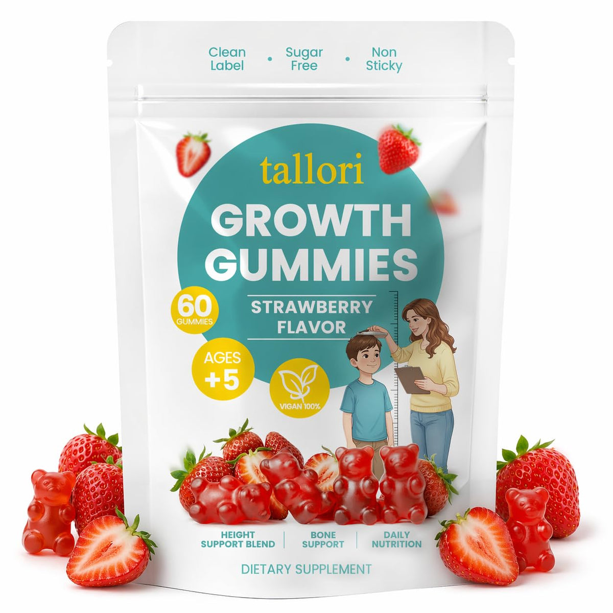 Pwkvsn Tallori Growth Gummies front view packaging