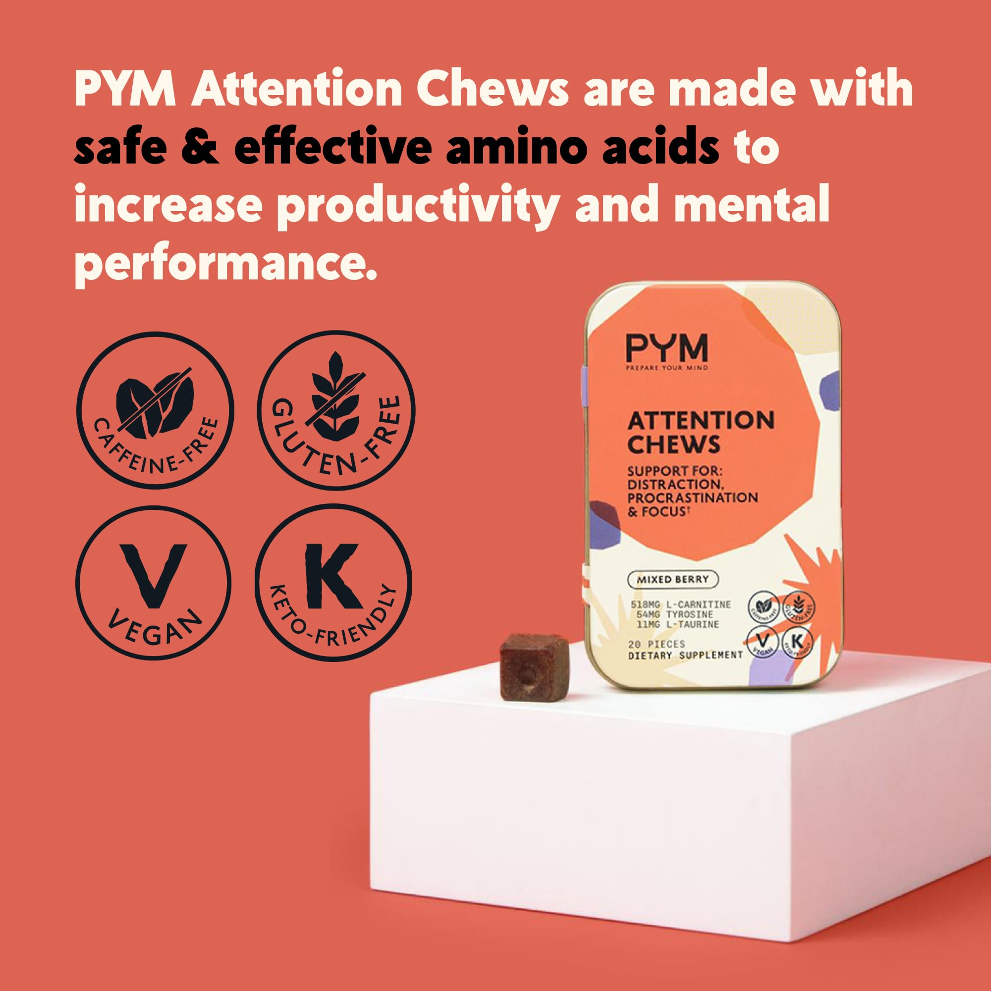 PYM Health Attention Chews showing individual chews