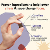 PYM Health Attention Chews with a measuring spoon