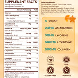 Pyralvexithon Tanning Gummies back view with nutritional information