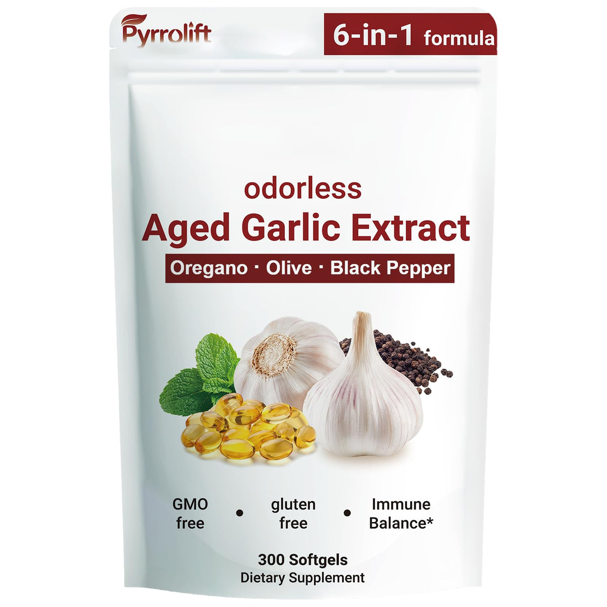 Pyrrolift Garlic Supplement 1530mg softgel front view