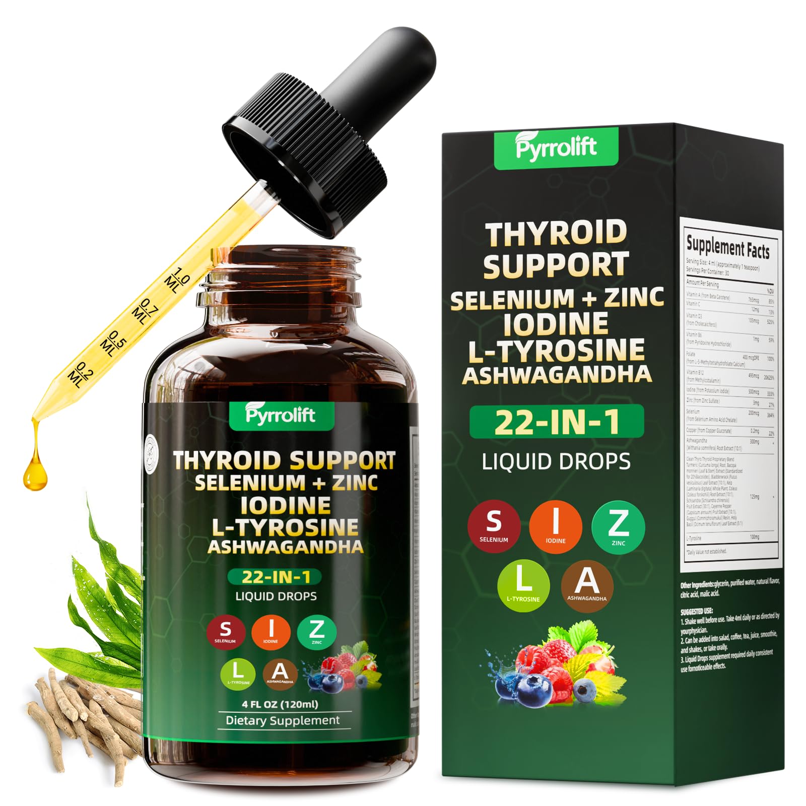 Pyrrolift Thyroid Extract Liquid Drops 120g front view