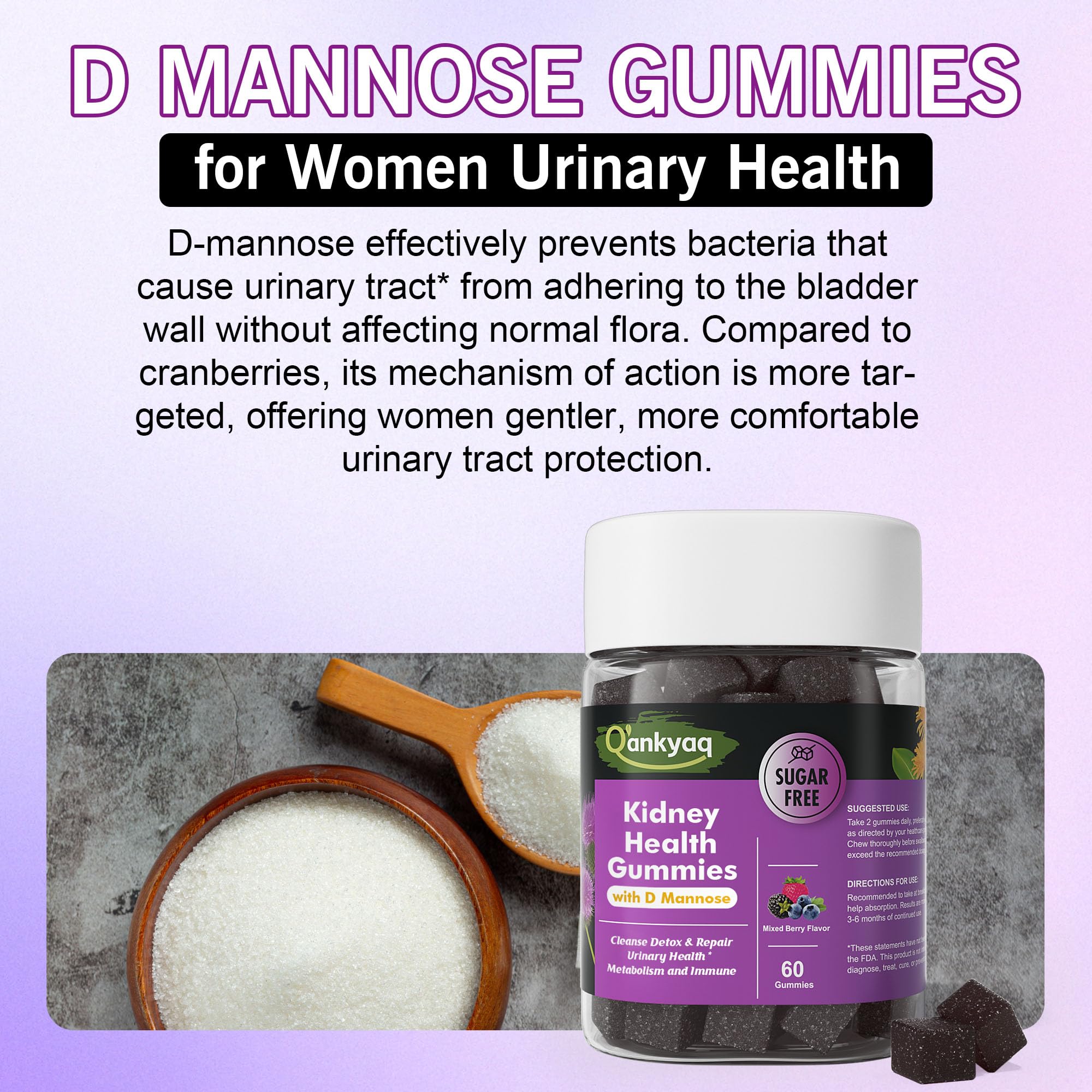 Q'ankyaq Kidney Health Gummies showing natural ingredients