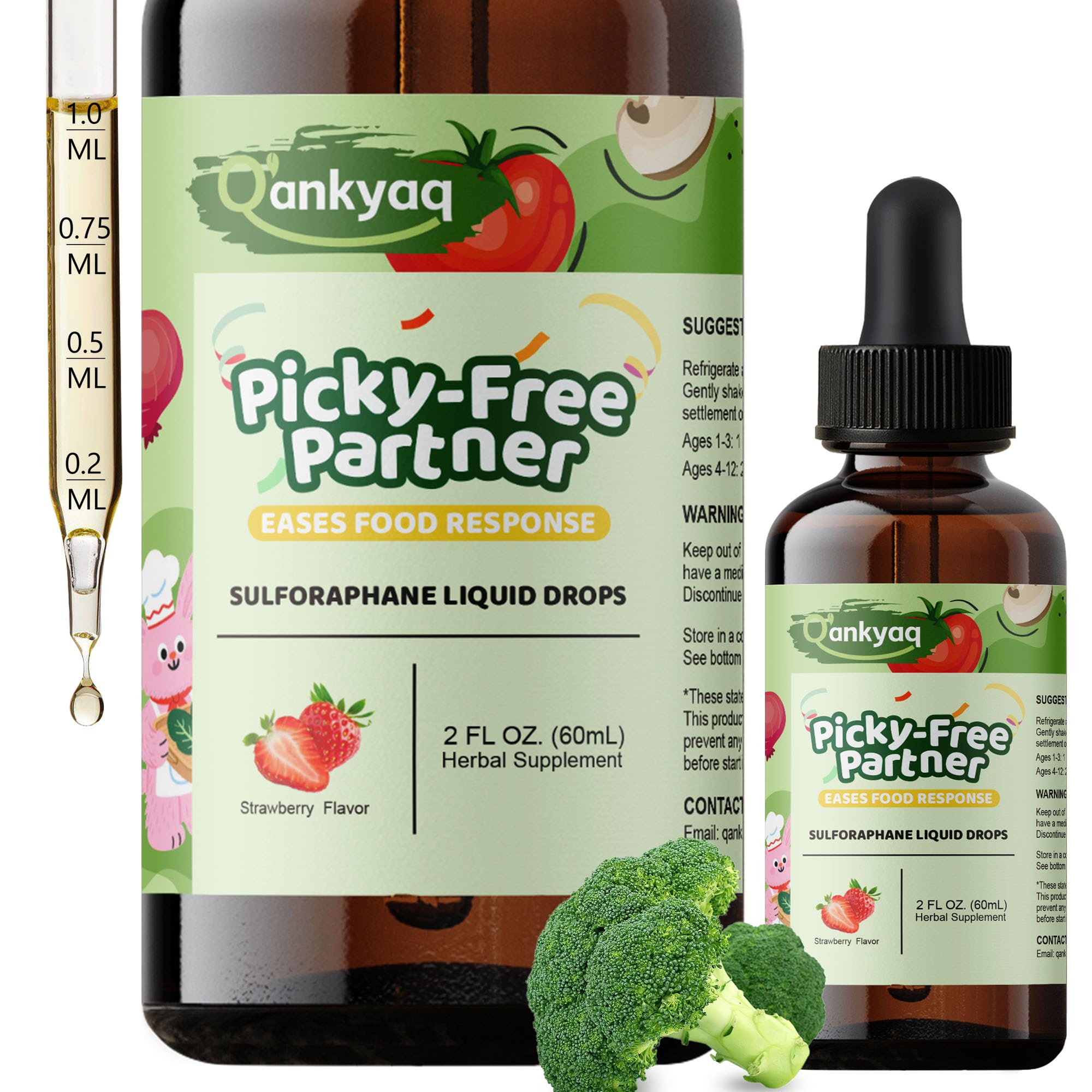 Q'ankyaq Kids Broccoli Sprout Extract Liquid bottle front view