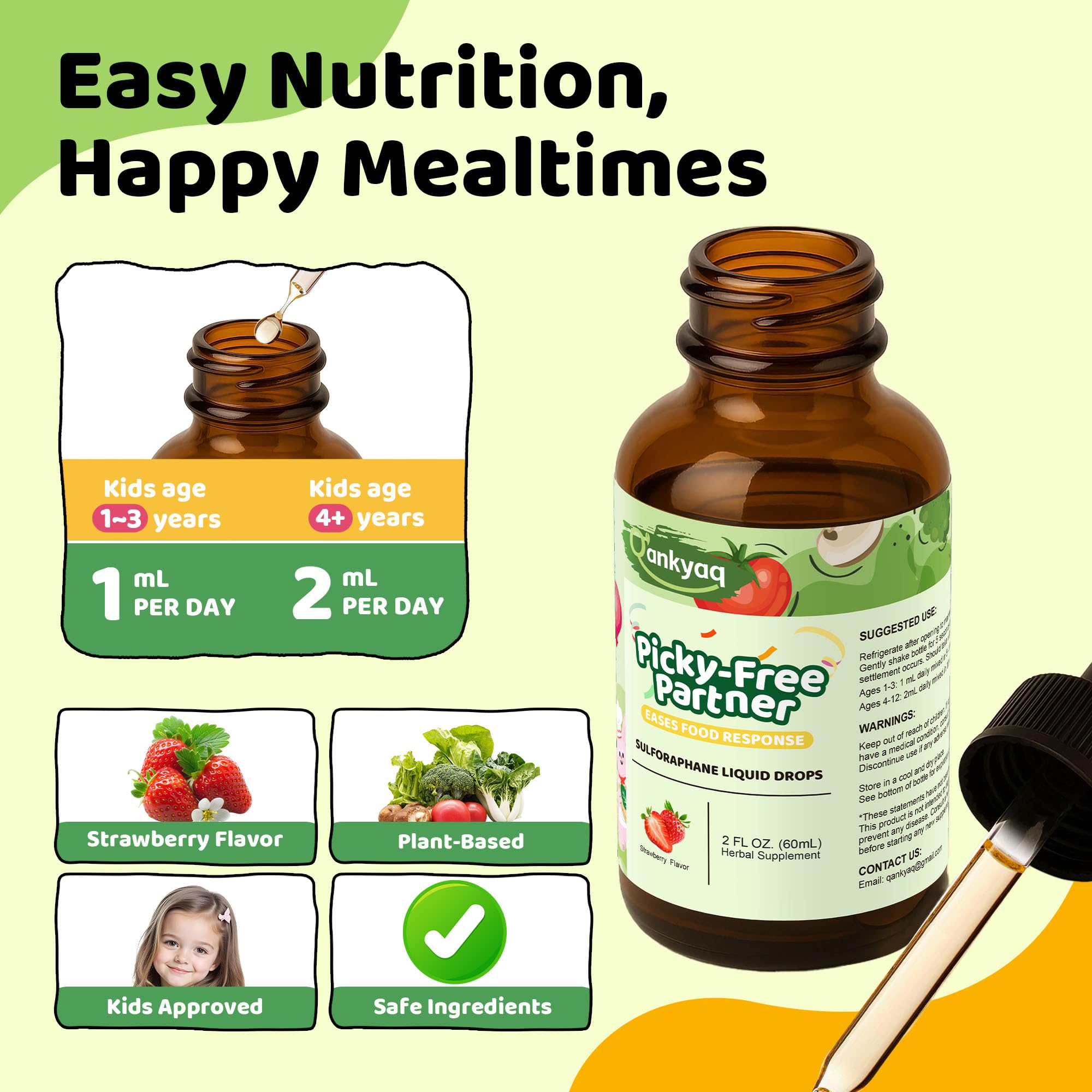 Q'ankyaq Kids Broccoli Sprout Extract Liquid packaging details