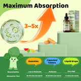 Q'ankyaq Kids Broccoli Sprout Extract Liquid with fresh broccoli