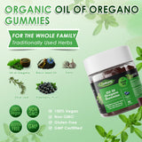 Q'ankyaq Oregano Gummies blueberry flavour gummy close-up