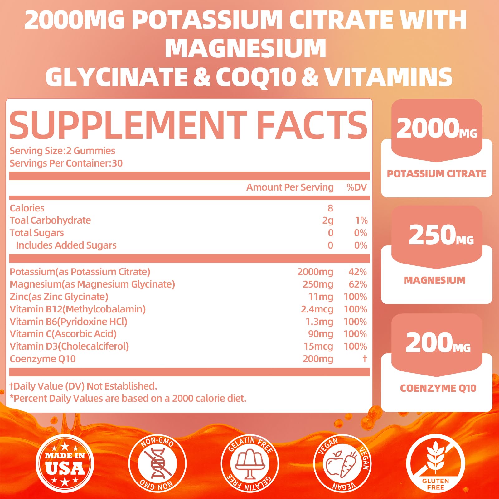 QANLOI Potassium Citrate Gummies close-up of gummies