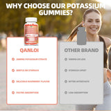 QANLOI Potassium Citrate Gummies with a hand holding a gummy