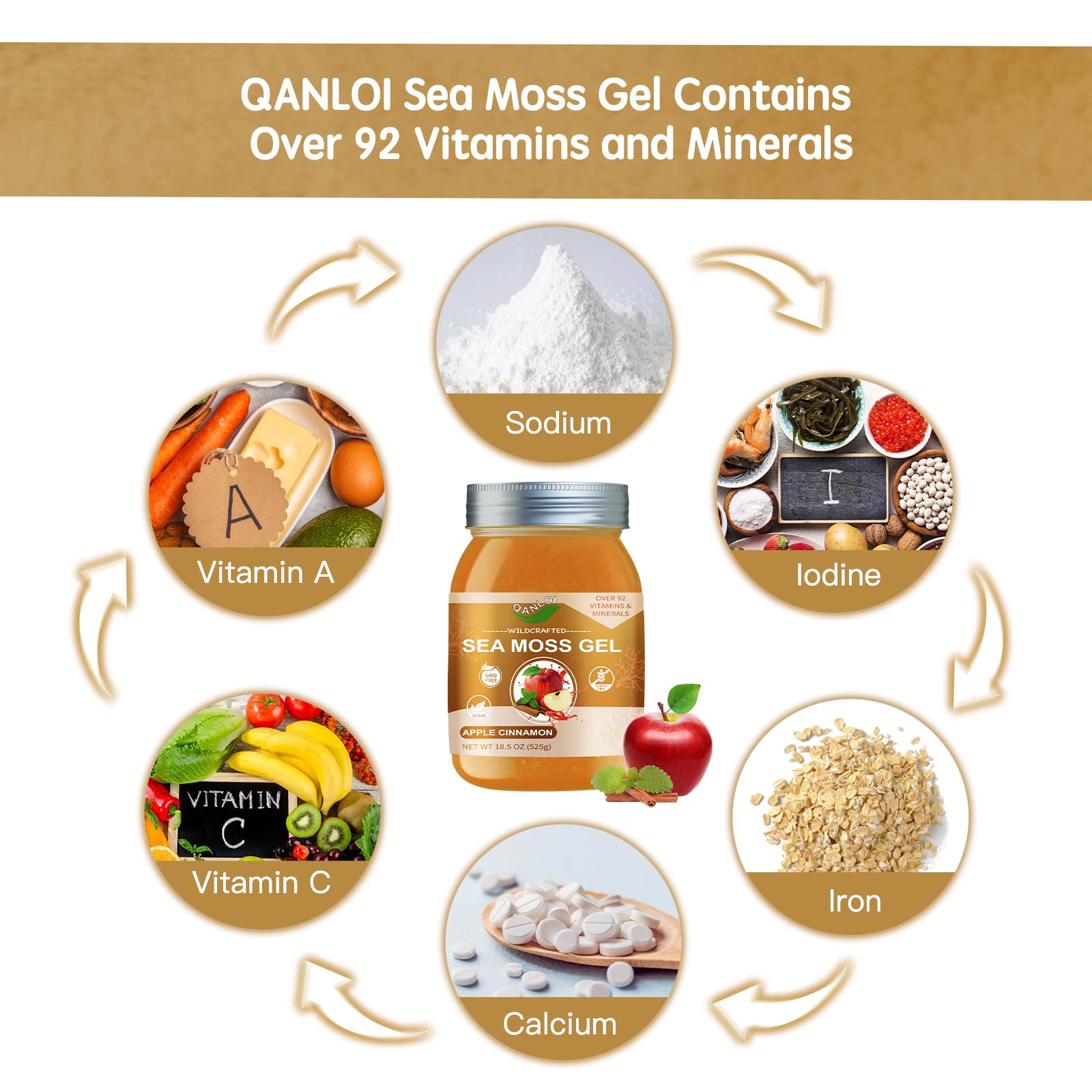 QANLOI Sea Moss Gel 789g with ingredients label visible