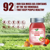 QANLOI Strawberry Sea Moss Gel being mixed in a drink